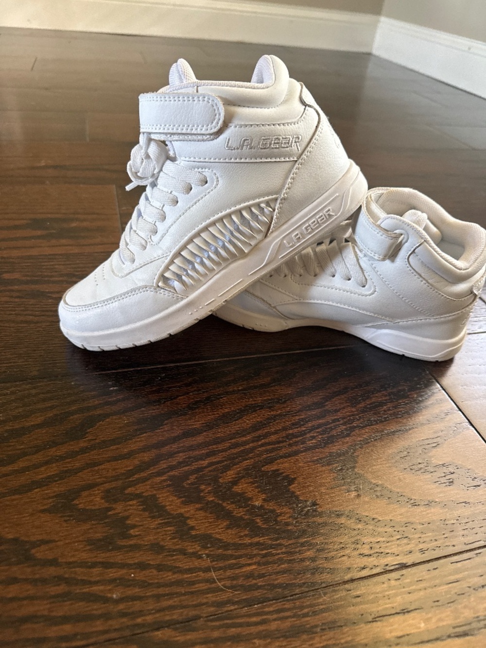 L.A Gear White High Top Wedged Sneakers